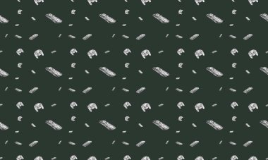 Farklı aksesuarlara sahip renkli arkaplan