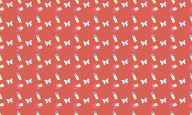 Farklı aksesuarlara sahip renkli arkaplan