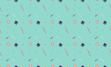 Farklı aksesuarlara sahip renkli arkaplan