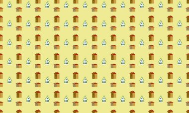 Farklı aksesuarlara sahip renkli arkaplan