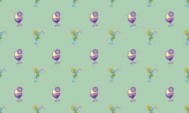 Farklı aksesuarlara sahip renkli arkaplan