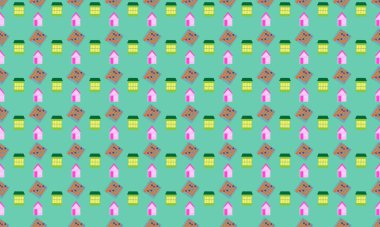 Farklı aksesuarlara sahip renkli arkaplan