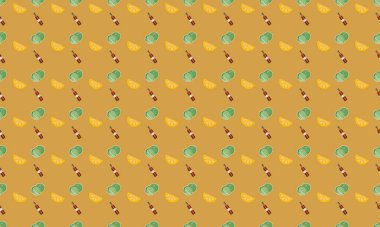 Farklı aksesuarlara sahip renkli arkaplan