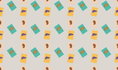 Farklı aksesuarlara sahip renkli arkaplan