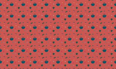 Farklı aksesuarlara sahip renkli arkaplan