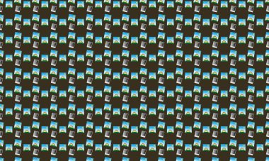 Farklı aksesuarlara sahip renkli arkaplan