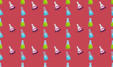 Farklı aksesuarlara sahip renkli arkaplan