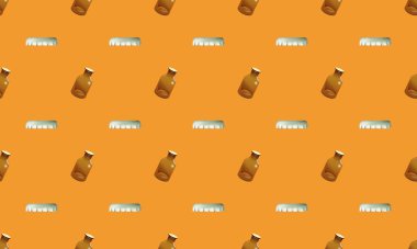 Farklı aksesuarlara sahip renkli arkaplan