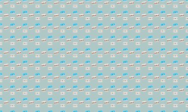 Farklı aksesuarlara sahip renkli arkaplan