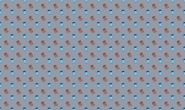 Farklı aksesuarlara sahip renkli arkaplan