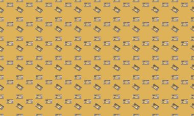 Farklı aksesuarlara sahip renkli arkaplan