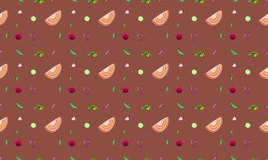 Farklı aksesuarlara sahip renkli arkaplan