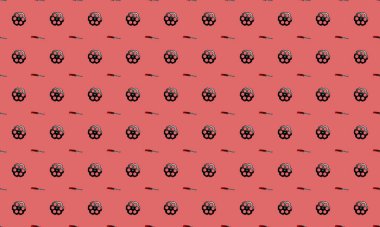 Farklı aksesuarlara sahip renkli arkaplan