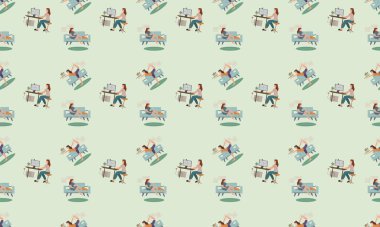 Farklı aksesuarlara sahip renkli arkaplan