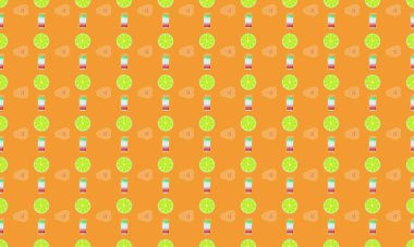 Farklı aksesuarlara sahip renkli arkaplan