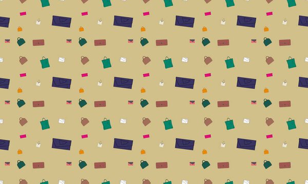 Colored background with different accessories