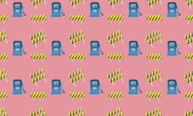 Farklı aksesuarlara sahip renkli arkaplan