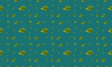 Farklı aksesuarlara sahip renkli arkaplan