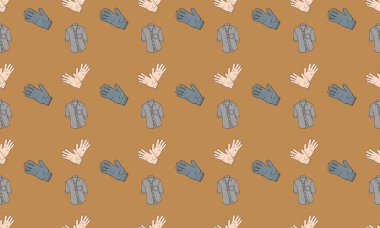 Farklı aksesuarlara sahip renkli arkaplan