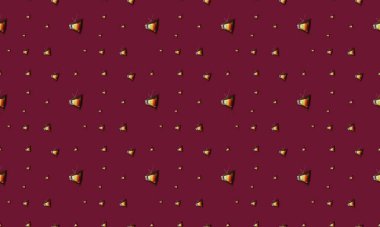 Farklı aksesuarlara sahip renkli arkaplan