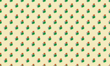 Farklı aksesuarlara sahip renkli arkaplan