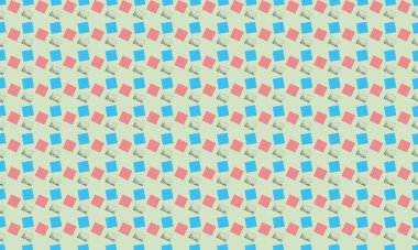 Farklı aksesuarlara sahip renkli arkaplan