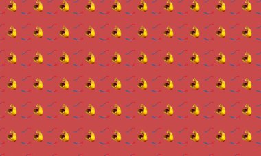 Farklı aksesuarlara sahip renkli arkaplan