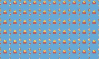 Farklı aksesuarlara sahip renkli arkaplan