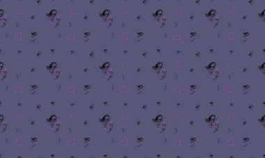 Farklı aksesuarlara sahip renkli arkaplan