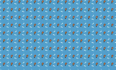 Farklı aksesuarlara sahip renkli arkaplan