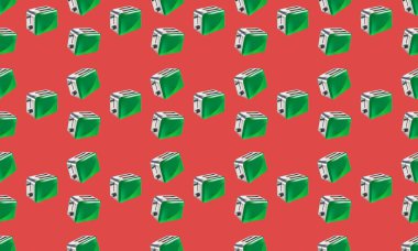 Farklı aksesuarlara sahip renkli arkaplan