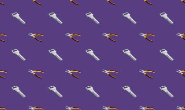 Farklı aksesuarlara sahip renkli arkaplan