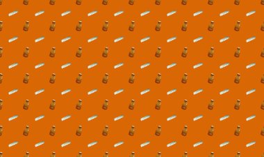 Farklı aksesuarlara sahip renkli arkaplan