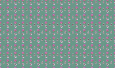 Farklı aksesuarlara sahip renkli arkaplan