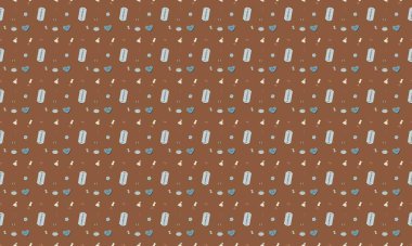 Farklı aksesuarlara sahip renkli arkaplan