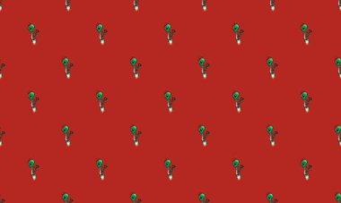 Farklı aksesuarlara sahip renkli arkaplan