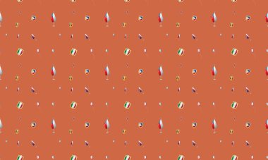 Farklı aksesuarlara sahip renkli arkaplan