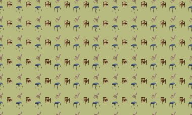 Farklı aksesuarlara sahip renkli arkaplan