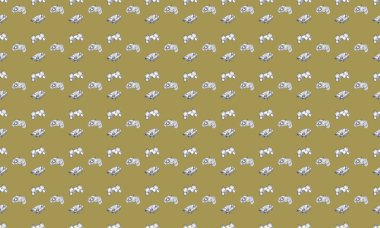 Farklı aksesuarlara sahip renkli arkaplan