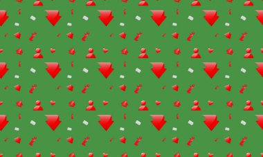 Farklı aksesuarlara sahip renkli arkaplan