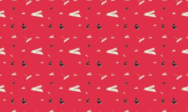 Farklı aksesuarlara sahip renkli arkaplan