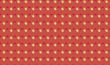 Farklı aksesuarlara sahip renkli arkaplan