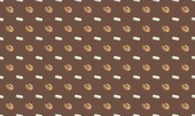 Farklı aksesuarlara sahip renkli arkaplan