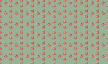 Farklı aksesuarlara sahip renkli arkaplan