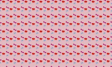 Farklı aksesuarlara sahip renkli arkaplan