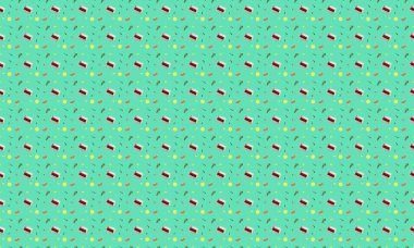 Farklı aksesuarlara sahip renkli arkaplan