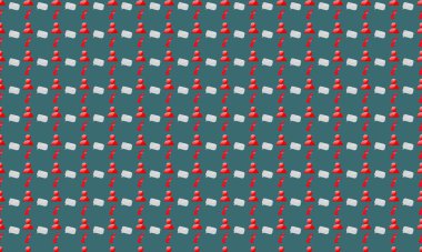 Farklı aksesuarlara sahip renkli arkaplan