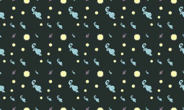 Farklı aksesuarlara sahip renkli arkaplan