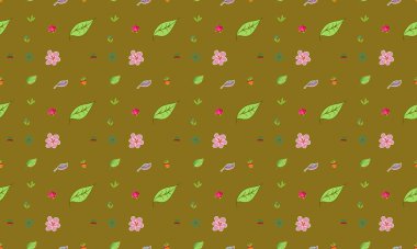 Farklı aksesuarlara sahip renkli arkaplan