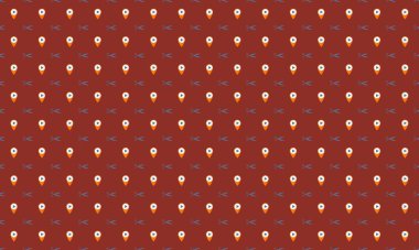 Farklı aksesuarlara sahip renkli arkaplan